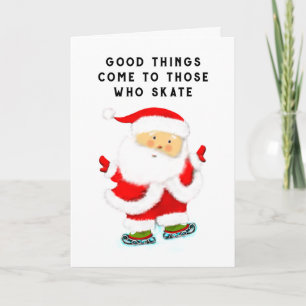 ijs het schaatsen Kerstmis Feestdagen Kaart