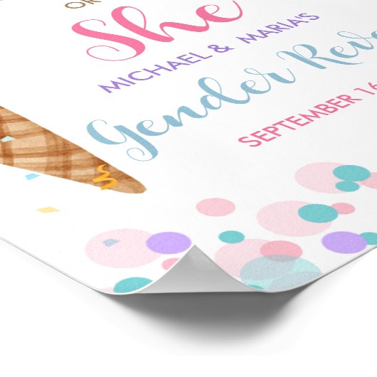 IJs Hij of Zij Geslacht onthullen Welkomstbord Poster (Hoek)