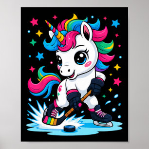 Ijs Hockey Eenhoorn Kawaii Poster