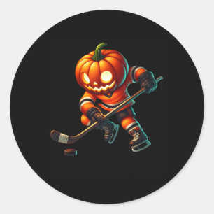 Ijs Hockey Pompoen Gezicht Halloween Kostuum Manne Ronde Sticker