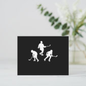 Ijs hockey stick speler silhouet cool sport cadeau briefkaart (Staand voorkant)