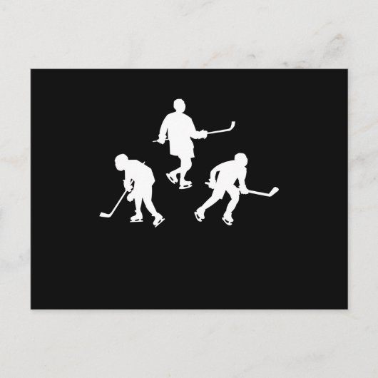 Ijs hockey stick speler silhouet cool sport cadeau briefkaart (Voorkant)