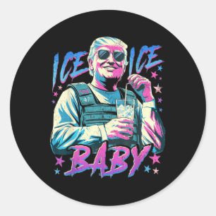 Ijs Ijs Baby Ijs Geniet Van Een IJskoud Glas Depor Ronde Sticker