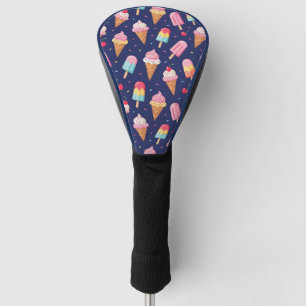 Ijs, ijslolly's en kersen patroon golfheadcover