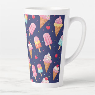 Ijs, ijslolly's en kersen patroon latte mok