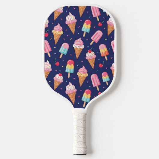 Ijs, ijslolly's en kersen patroon pickleball paddle (Voorkant)
