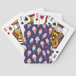 Ijs, ijslolly's en kersen patroon pokerkaarten