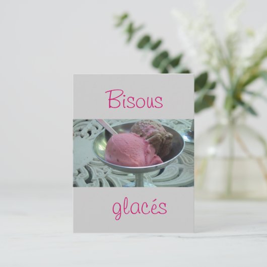 IJs in een kom Briefkaart (Staand voorkant)