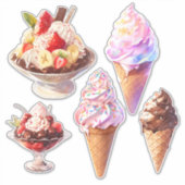Ijs Kegels en Sundaes Sticker (Voorkant)