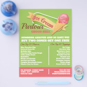 Ijs Logo, Ijszaak Reclame Flyer (Enkel)