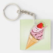 IJs met een aardbei Sleutelhanger (Voorkant)