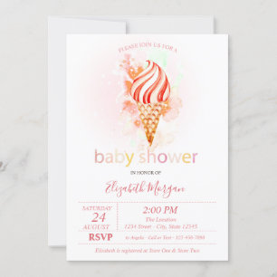 Ijs Polka Stippen Baby Shower Kaart