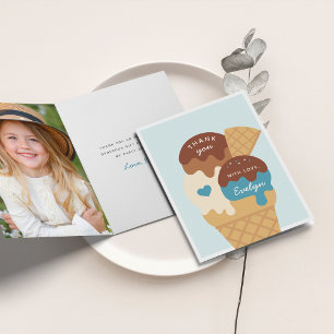 Ijs Sundae Kinderen Verjaardag Bedankkaart