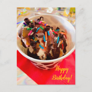 Ijs Sundae Verjaardagsprentbriefkaart Briefkaart
