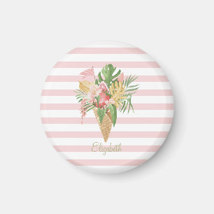 Ijs, Tropisch blad Fruit, Roze Strepen Magneet