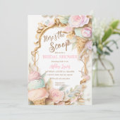 Ijs vintage blush roze ijs kaart (Staand voorkant)