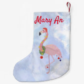 Ijsachtergrond en Kerstmis Flamingo Kleine Kerstsok (Achterkant)