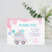 Ijsauto Verjaardagsfeest Dank Je Kaarten (Staand voorkant)