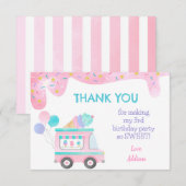 Ijsauto Verjaardagsfeestje Bedankt Kaarten (Voorkant / Achterkant)