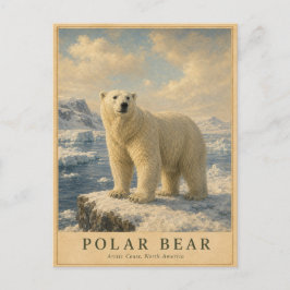 IJsbeer Arctische Kust VINTAGE Briefkaart
