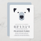 Ijsbeer-duik en verwarmingslunch uitnodiging (Voorkant / Achterkant)