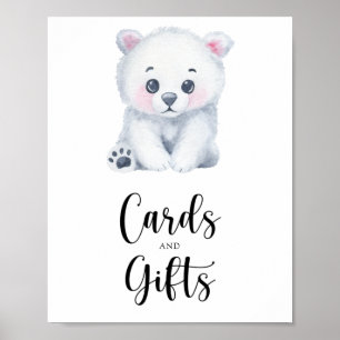 IJsbeer - kaarten en cadeaus baby shower Poster
