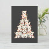 IJsbeer Kerstboom Prettig Kerstmis Kerstmis Kaart (Staand voorkant)