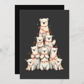IJsbeer Kerstboom Prettig Kerstmis Kerstmis Kaart (Voorkant / Achterkant)