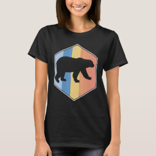Ijsbeer Met Retro Kleuren In Een Zeshoek T-shirt