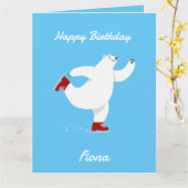 Ijsbeer op het ijs kaart (Gele Bloem)