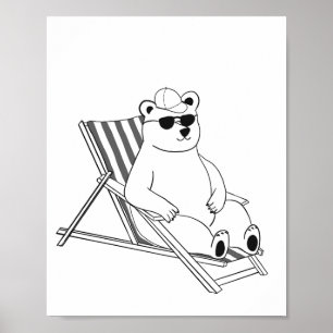 IJsbeer op lounge stoel Poster
