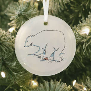 IJsbeer ronde glazen kerstboomornament Glas Ornament