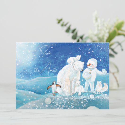 Ijsbeer, Vos, Pinguïn & Sneeuwman Red de Arctis Kaart (Staand voorkant)