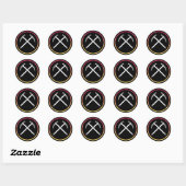 Ijsbeklimmen - Gekruiste IJsbijlen Ronde Sticker (Vel)