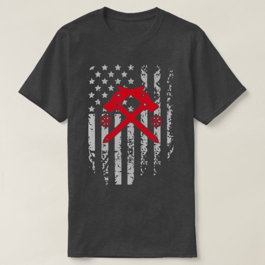 IJsbeklimming Amerikaanse vlag Patriottische winte T-shirt (Design voorkant)