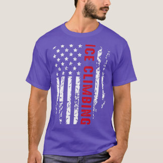 IJsbeklimming Amerikaanse vlag Patriottische winte T-shirt
