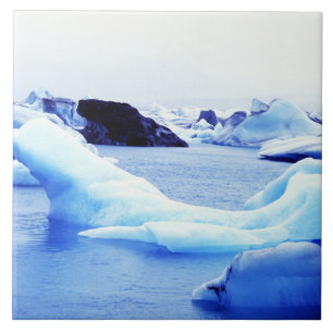 Ijsbergen in de Jokulsarlon-lagune Tegeltje