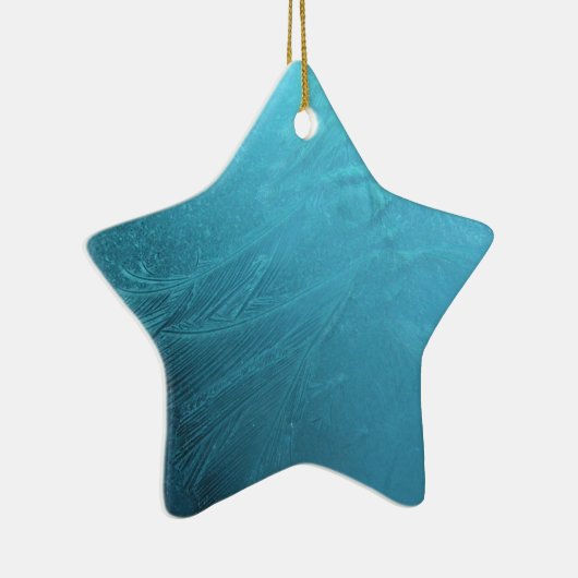 IJsblauw, bevroren Chic Winter Metallic Keramisch Ornament (Rechts)