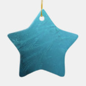 IJsblauw, bevroren Chic Winter Metallic Keramisch Ornament (Voorkant)