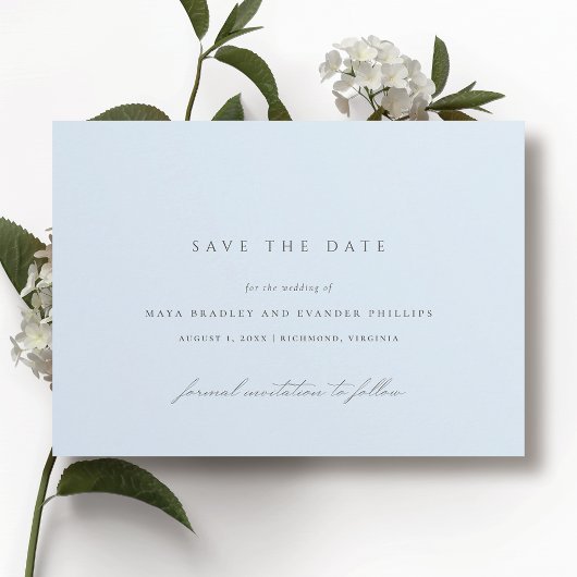 Ijsblauw | Elegante Eenvoudige Luchtige Winterhuwe Save The Date