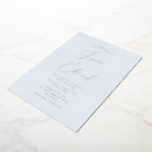 IJsblauw en zilverfolie bruiloft Folie Uitnodiging (Gedraaid)