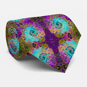 Ijsblauw groovy abstract retro vloeibare werveling stropdas