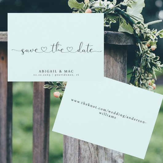 Ijsblauw Hart Lettertype Save the Date