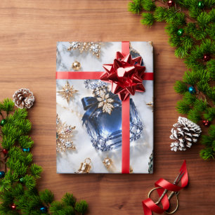 Ijsblauw Juweel Parfum Kerstmis Cadeaupapier