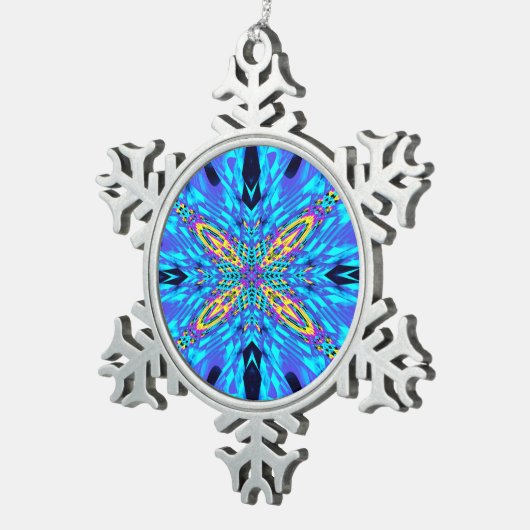 IJSBLAUW WATER TIN SNEEUWVLOK ORNAMENT (Rechts)