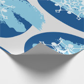 Ijsblauwe Sneeuwvlok Abstracte Winter Cirkel Cadeaupapier