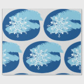 Ijsblauwe Sneeuwvlok Abstracte Winter Cirkel Cadeaupapier (Vlak)