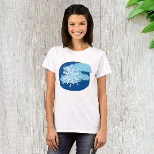 Ijsblauwe Sneeuwvlok Abstracte Winter Cirkel T-shirt