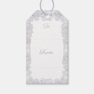 IJsblauwe sneeuwvlok Cadeaulabel