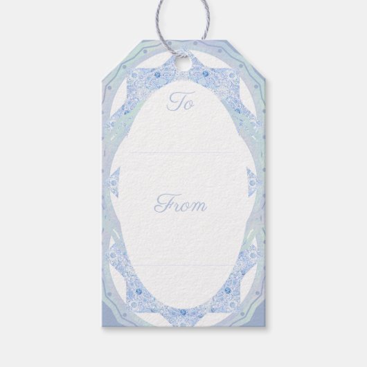 IJsblauwe sneeuwvlok Cadeaulabel (Voorkant)